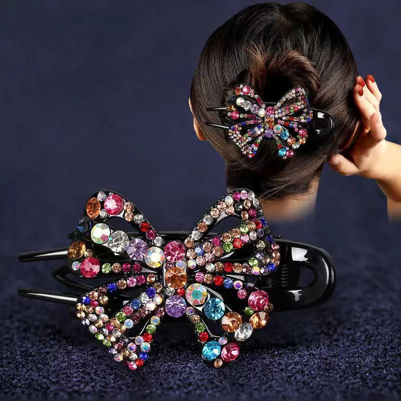 Elegant sparkly crystal flower decorative hair clip stylish hair comb for women and girls to wear