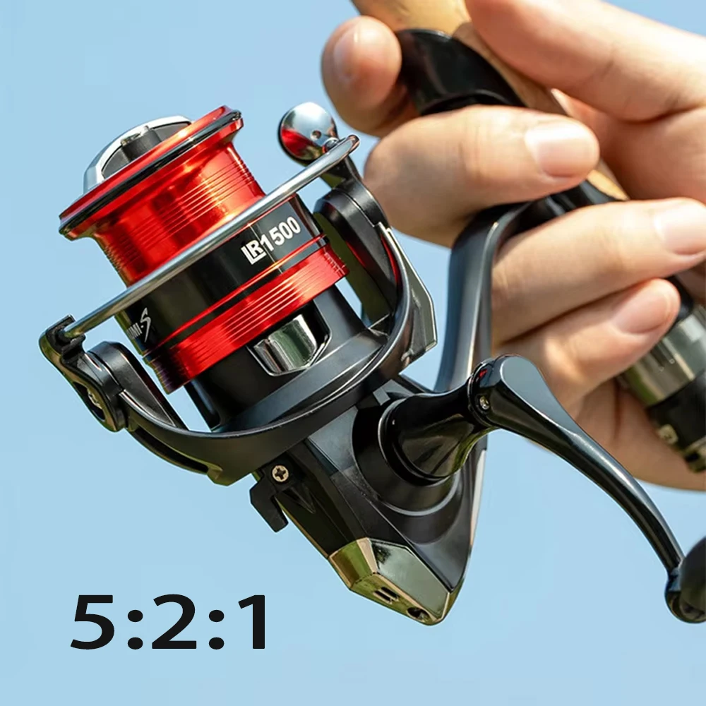 

5:2:1 Gear Ratio Metal Spinning Fishing Reels Saltwater Freshwater Spool Left/Right Interchangeable Trout Carp Fishing Tackle