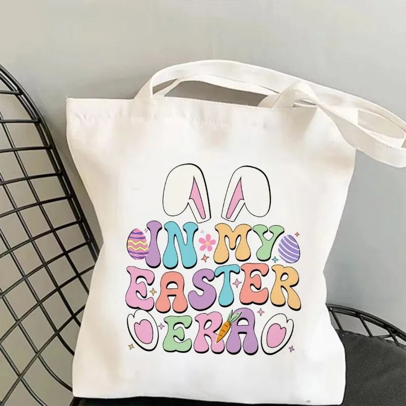 Retro In My Easter Era Canvas Tote Bag Women Shoulder Handbag Cosmetic Bag Shopping Bag Cosmetic Bag Travel Pouch