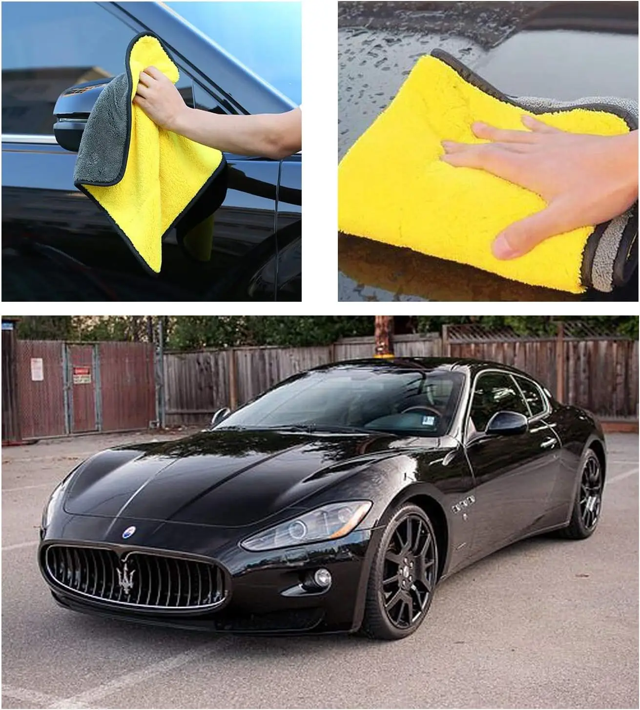 1/3/5/6/10Pcs Microfibre Car Cleaning Towel Car Wash Microfiber Cloths 400GSM for Car Care Washing Dusting and Polishing 30x30cm