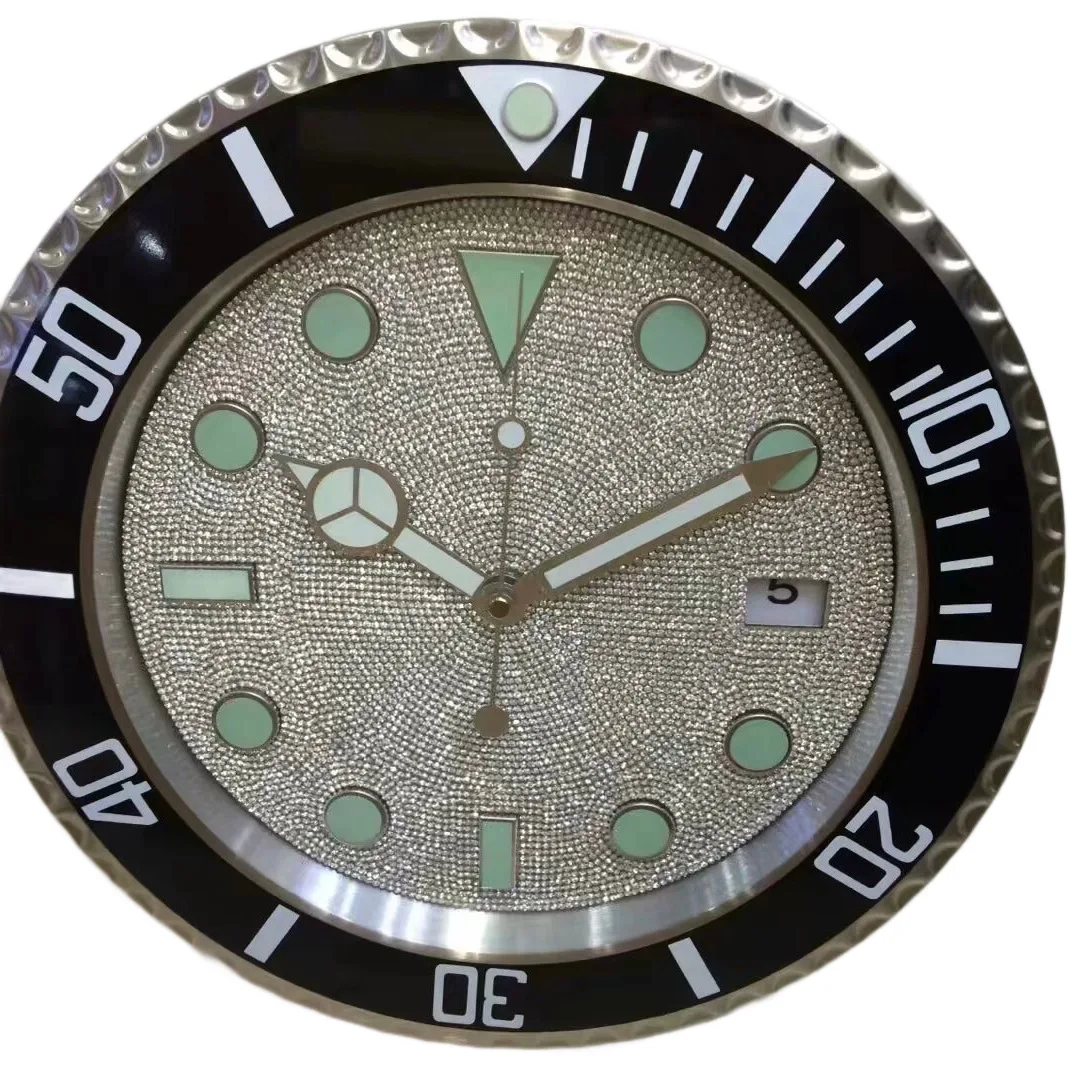 14-Inch Metal Wall Clock Living Room Simple Light Luxury Watch With Calendar Imported Movement Wall Clock