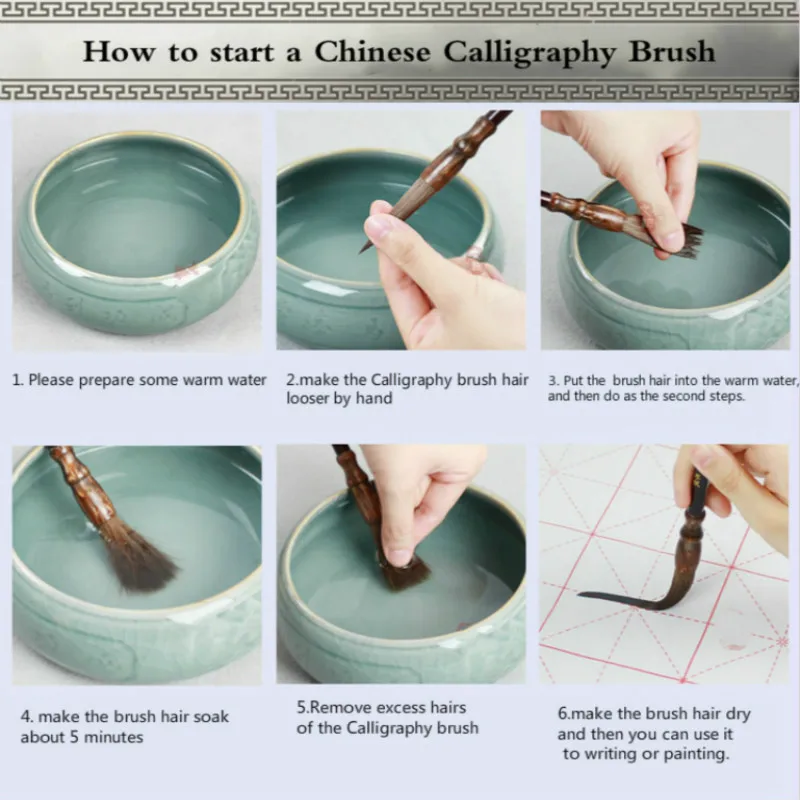 Chinese Calligraphy Painting Brush Caligrafia Cursive Script Official Script Painting Long Woolen Hair Writing Brush Tinta China