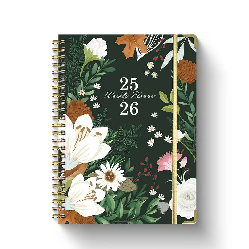 12 Months A5 Agenda Book To Do List Colorful Flower Pattern Schedule Planner Notepad Taking Notes Time Organizer
