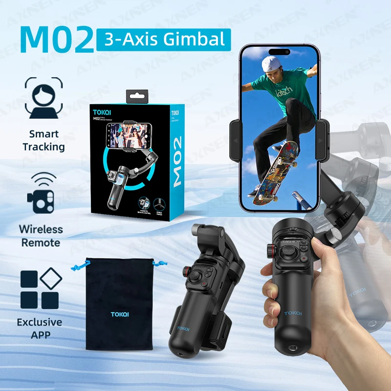 Mobile Phone Stabilizer 3-Axis Handheld Foldable Gimbal Support Smart Tracking with Wireless Removable Remote for iPhone Android