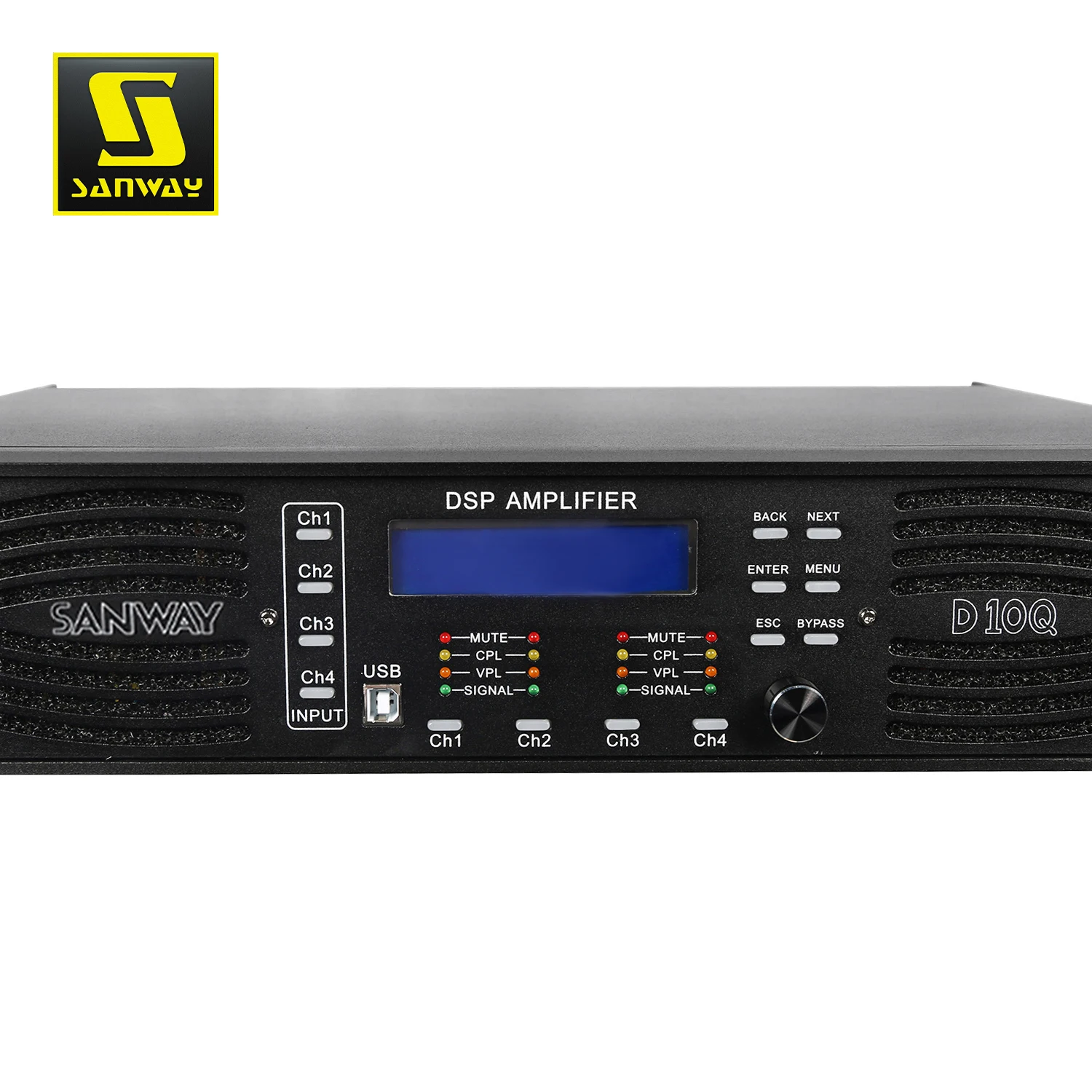 OEM Professional  D10Q 4-Channel 10000 Watt Class D DSP Digital Power Amplifier Audio Video Lighting for Church Video Lighting