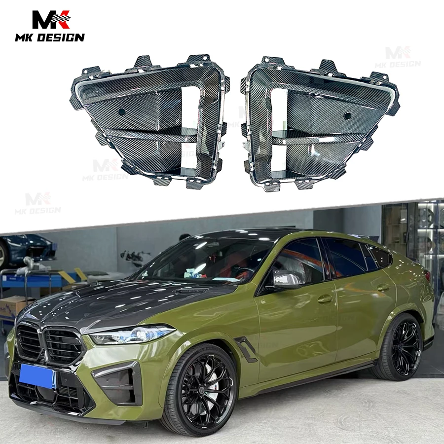 

Dry Carbon Fiber SQ Style Front Ait Ducts Air Intakes for BMW X5M F95 X6M F96 LCI 2024+ Carbon Inlets Car Styling
