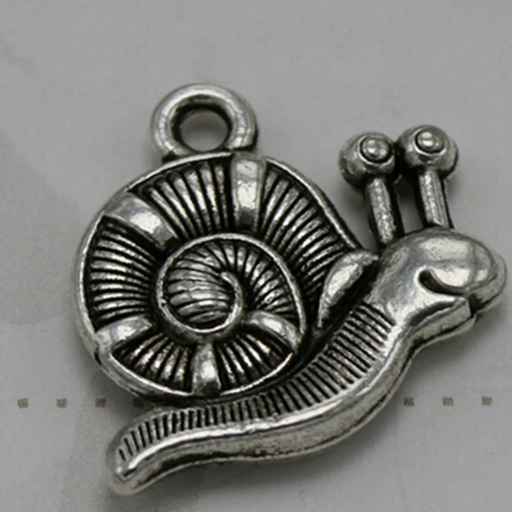 

10 PCS Snail Pendant Ornaments DIY Charm Animal Charms Ancient Silver Jewelry Making Pendants