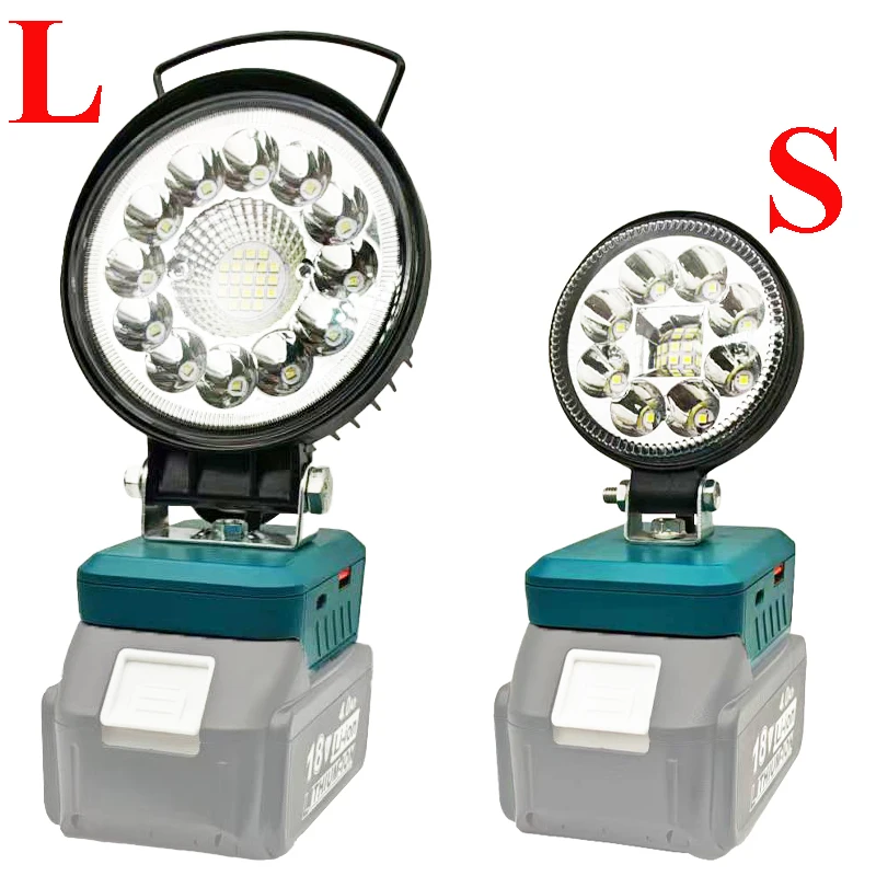 For Makita 18V Lithium Battery Case BL1830 LED Working Lights Flashlight Torch Spotlights Camping Lamp BL1860 Li-ion Cell Pack