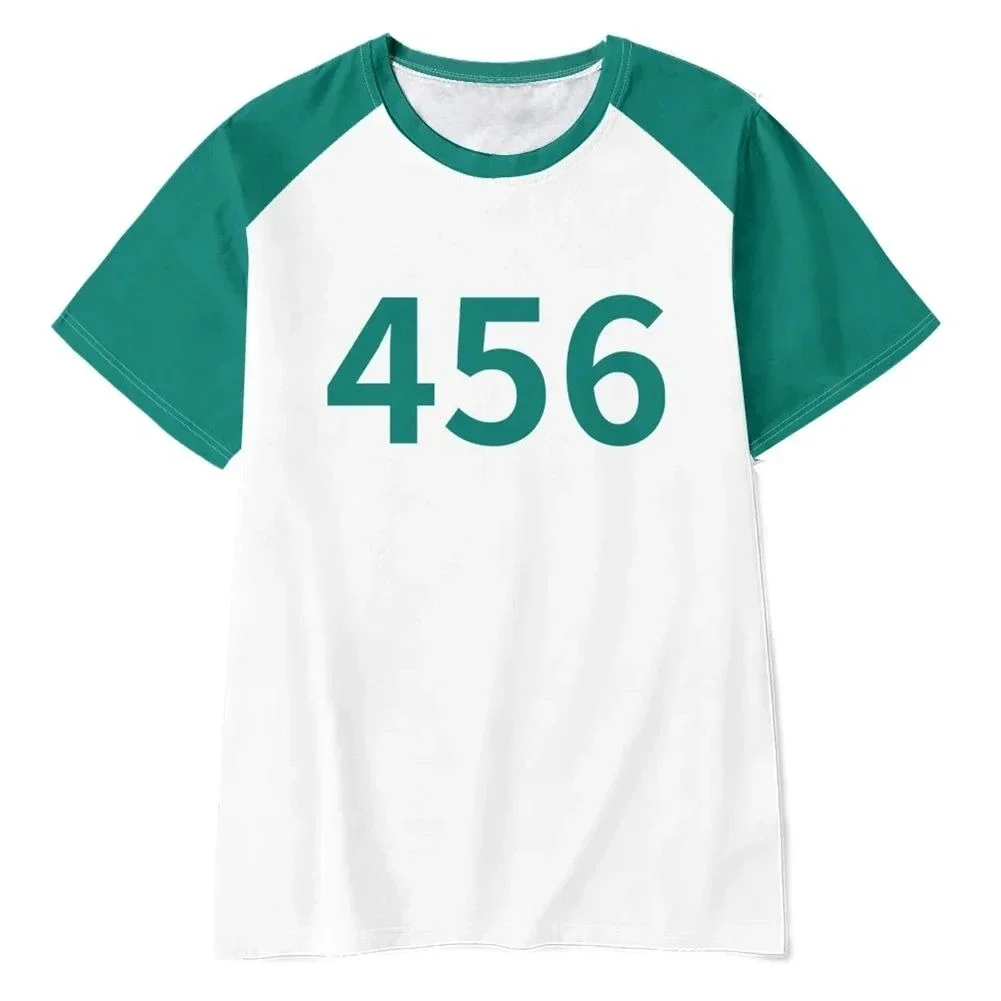 2026 Round Six T-shirt Seong Gi-hun Cosplay Costume 456 Tracksuit Calamari Games Disguise Caarnival Party Clothes For Men Women