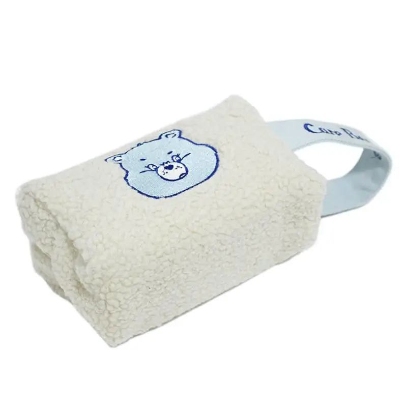 Care Bears Wrist Bag Cartoon Carebears Lamb Wool Embroidered Coin Purse Phone Bag Makeup Bag Large Capacity Handbag Girl Gifts