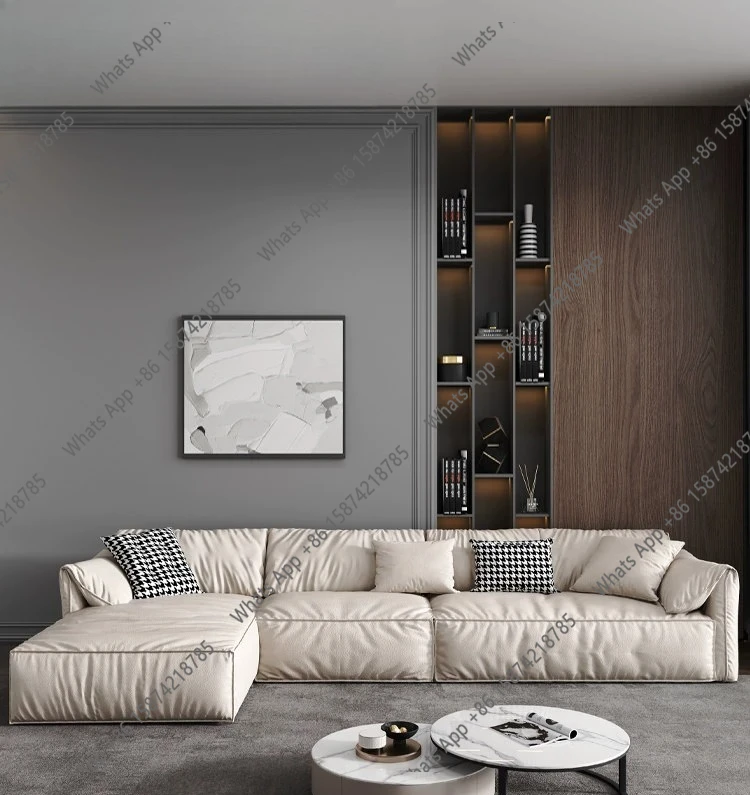 

Sofa living room elephant ears Italian minimalist cat claw skin simple modern with princess corner