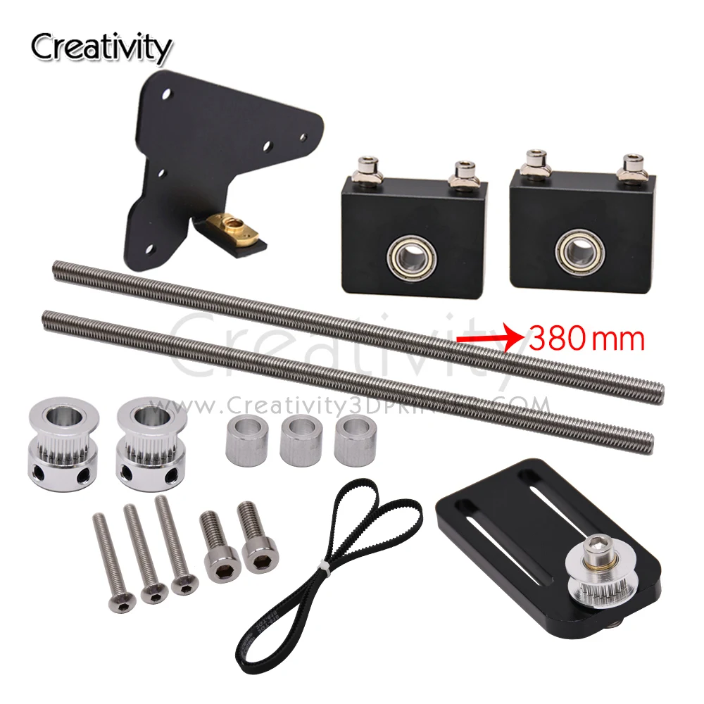 3D Printer Parts Upgrade Kits  Ender-3/CR10 Dual Z Axis T8 Lead Screw Kits Bracket Aluminum Profile WIth Belt Pulley