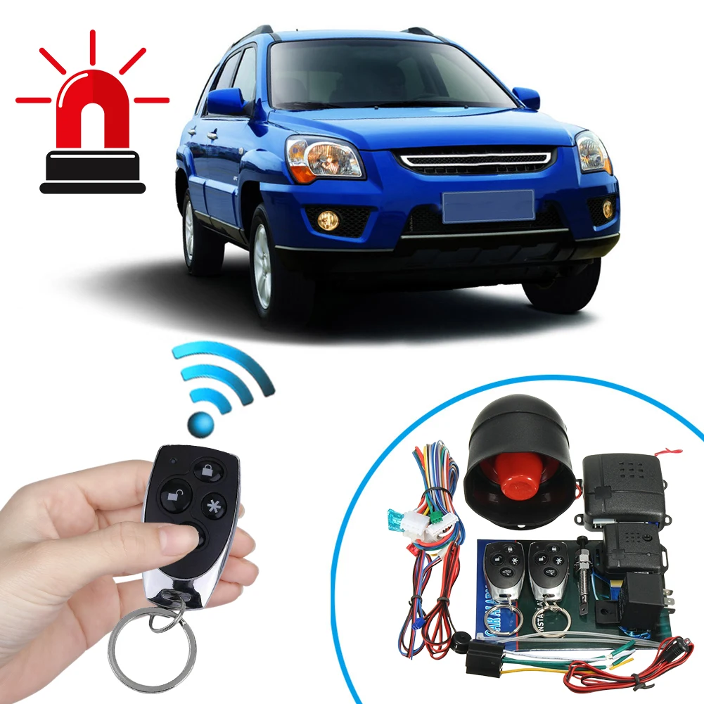 Universal Car Auto Burglar Alarm Protection Programmable Remote Control Door Lock Vehicle Keyless Entry System Anti-Theft System