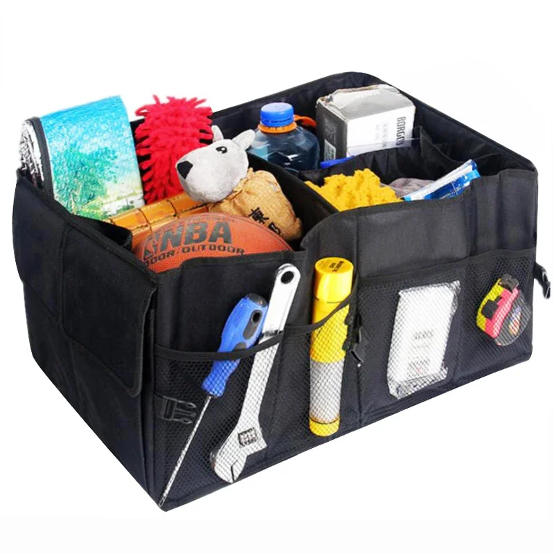 

Car Trunk Organizer Storage Box Extra Thick Large Capacity SUV Storage Container with Multi Pockets for Car SUV Minivan