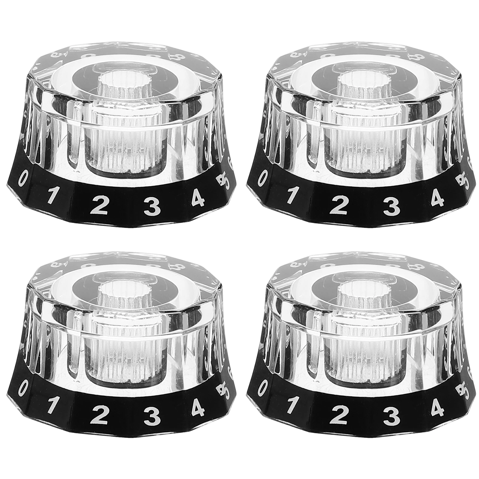 

4 pcs Black Electric Guitar Knobs for Volume Control Acrylic Replacement Bass Guitar Accessories Musical Instrument Parts