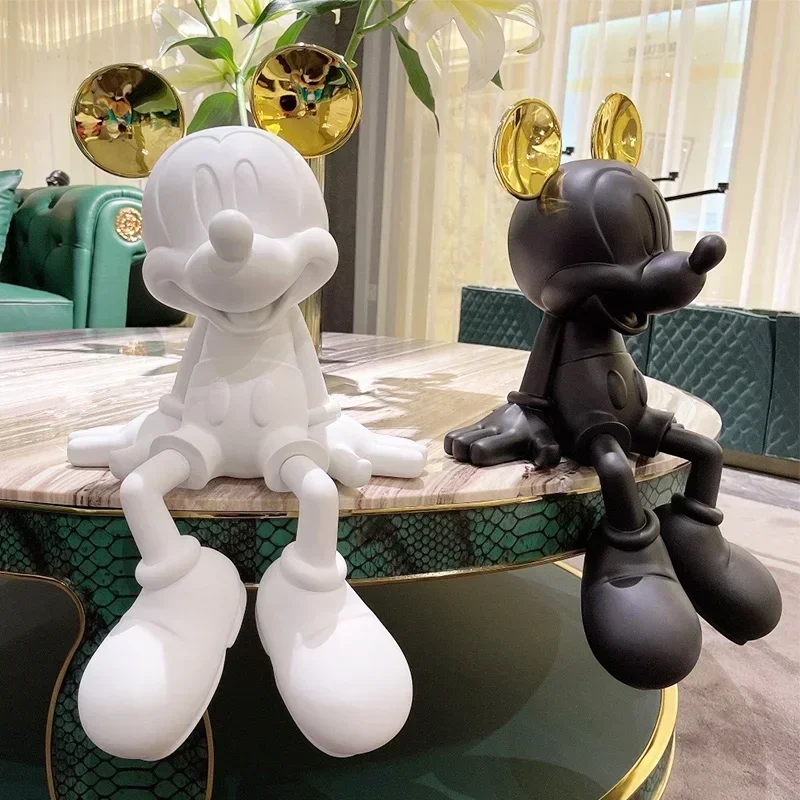 48cm Disney Large Size Mickey Mouse Sitting Pose Figure Anime Cartoon Resin Model Statue Dolls Home Livingroom Decor Xmas Toy