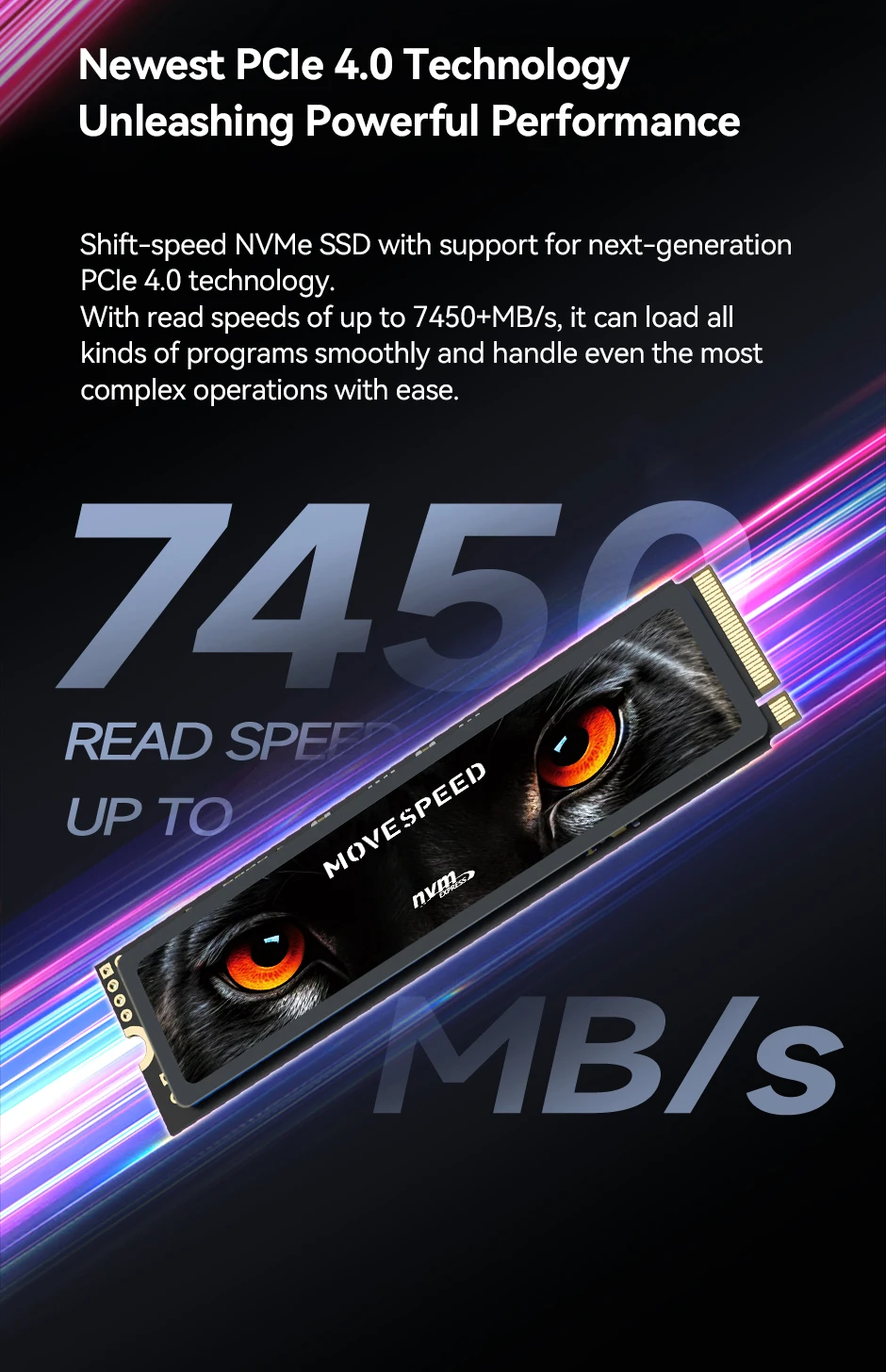 MOVESPEED 7450 MB/s SSD Nvme M2 4TB 2TB 1TB unidad interna de