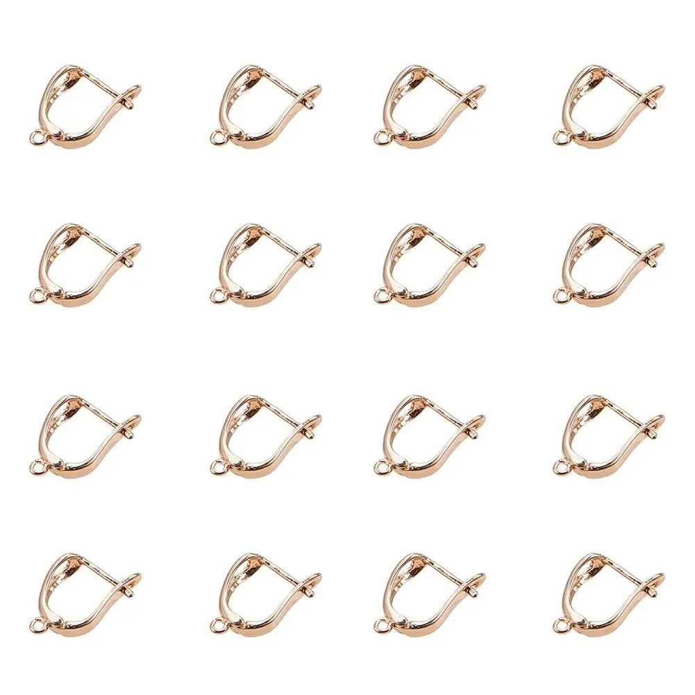 Pandahall 50pcs 17x13mm Brass Hoop Earrings Findings Golden for Dangle Drop Earrings Jewelry Making DIY Accessories Pin: 1.5mm