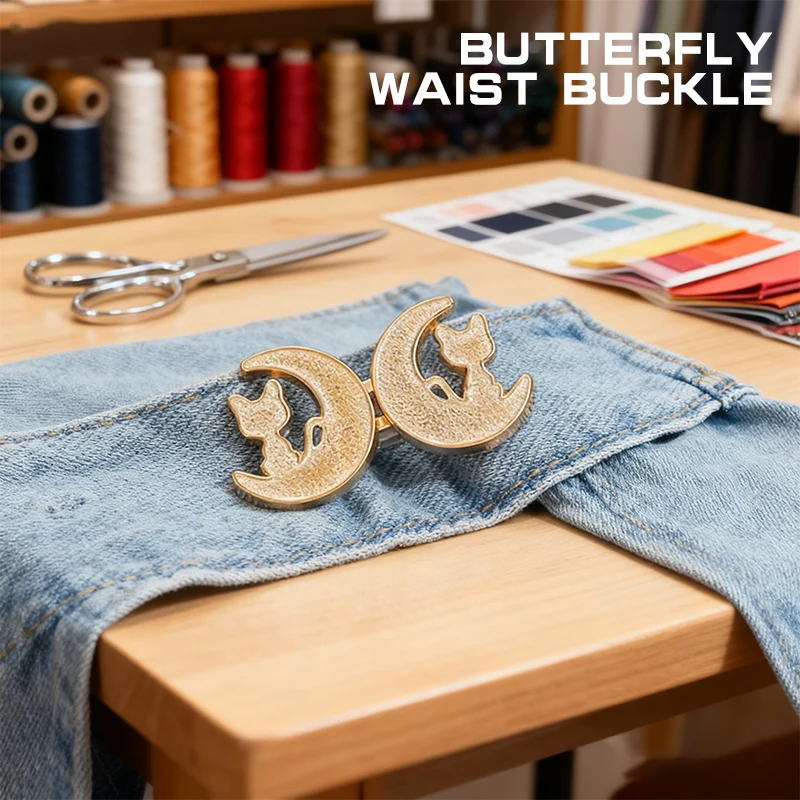 

НОВЫЙ регулятор пуговиц с бантом для брюк и юбок, зажим для талии, регулируемая пряжка на талию для джинсов, шитье не требуется