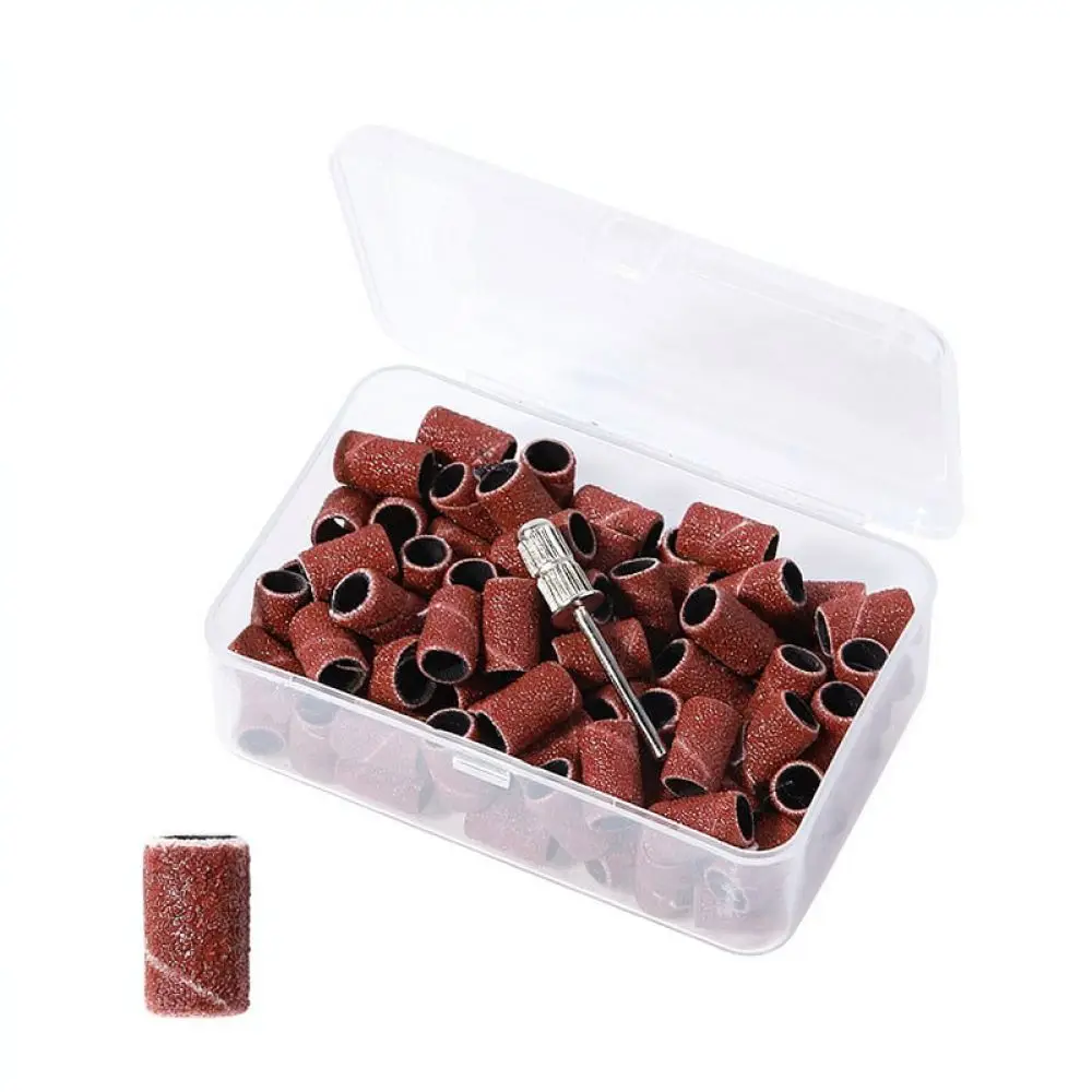Nail Art Sanding Bands Storage Container Transparent Case Organizer For Professional Drill Bits Manicure Filing Tools
