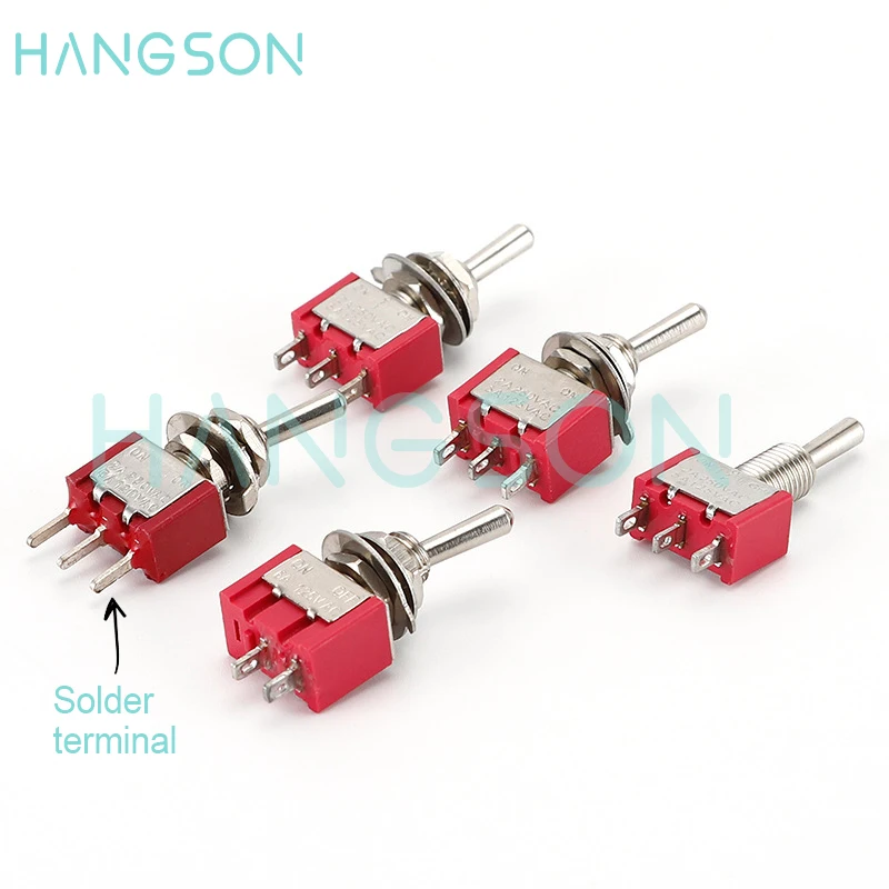 5PCS MTS-102 103 Toggle Switch SPDT 2 3 Position 3 Pin 6MM AC 5A/125V 2A/250V Car Boat Miniature Toggle Switch