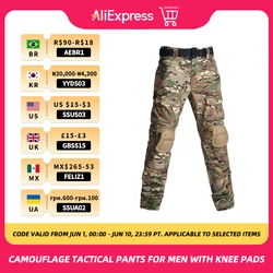 CamSolomon-Pantalon de randonnée résistant à l'usure pour hommes, pantalon de paintball, pantalon de saut avec genouillères, vêtements de chasse et d'escalade