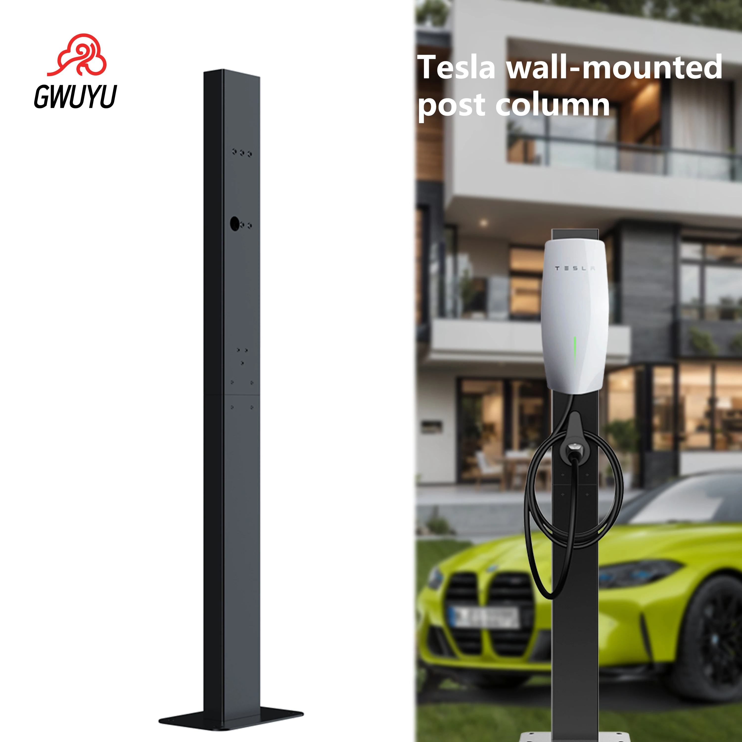 

Universal EV Charging Holder Pedestal Stand Evse Pillar Stand Easy to Install for Tesla EV Charging Mounting Pole Aluminum Alloy