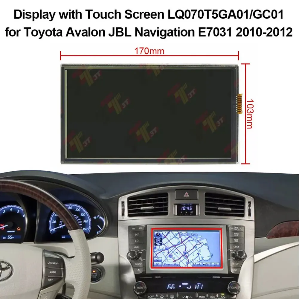 Dashboard Display with Touch Screen LQ070T5GA01/GC01 for Toyota Avalon JBL E7031 Navi