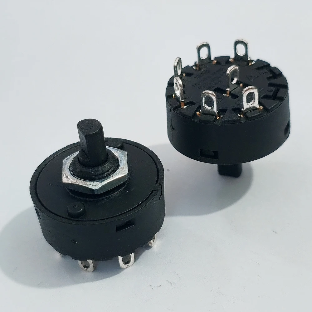 2 Stück 125/250VAC 14MM Runder Drehschalter 4/6/7/8/9-polig 3/5/6/7/8 Schalter für Elektroofen, Teekanne, Mixer, Netzschalter – Detail 3