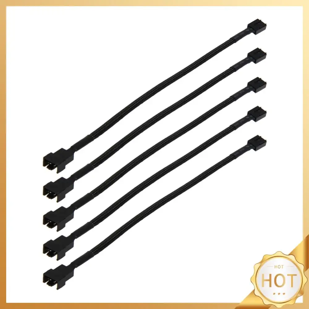 12in 5 قطعة 4 دبوس موصل حالة مروحة تمديد موصل الطاقة حالة مروحة تمديد كابل الطاقة للكمبيوتر