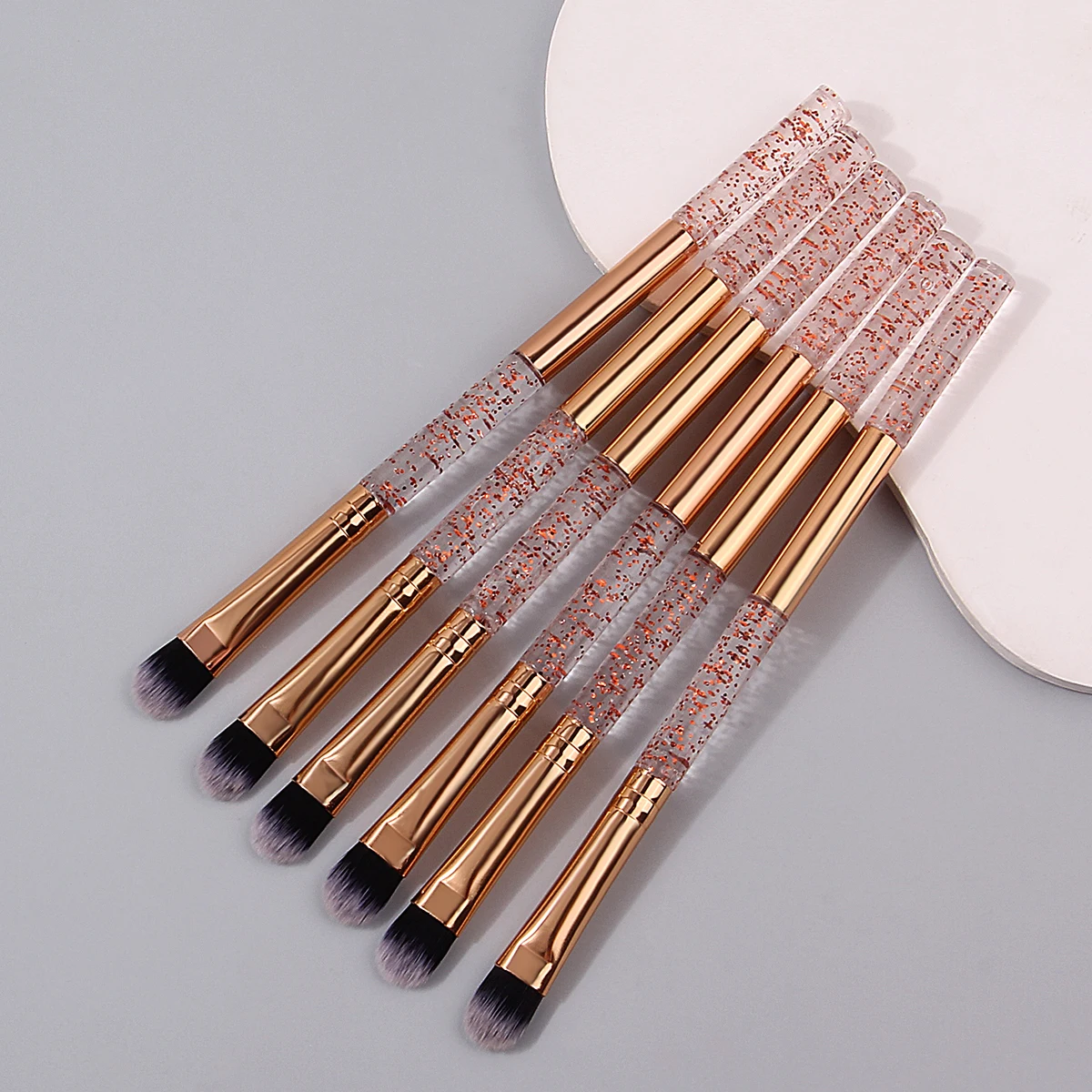 6PCS glitter powder eye shadow makeup brush soft bristle smudge brush concealer brush multifunctional facial makeup brush set
