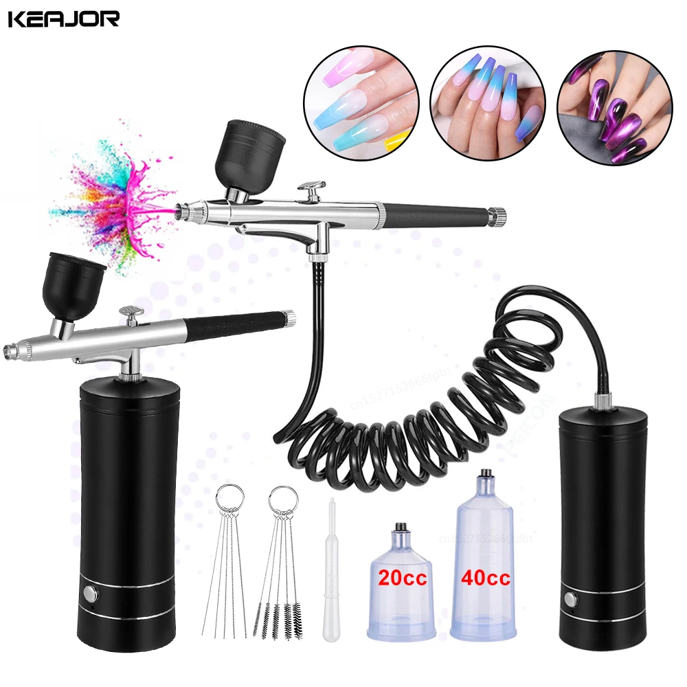 

Airbrush Nail Art with Compressor For Nails Art Painting Cake Decoration Sprayer Gun Portable Nail Art Air Brush Compressor