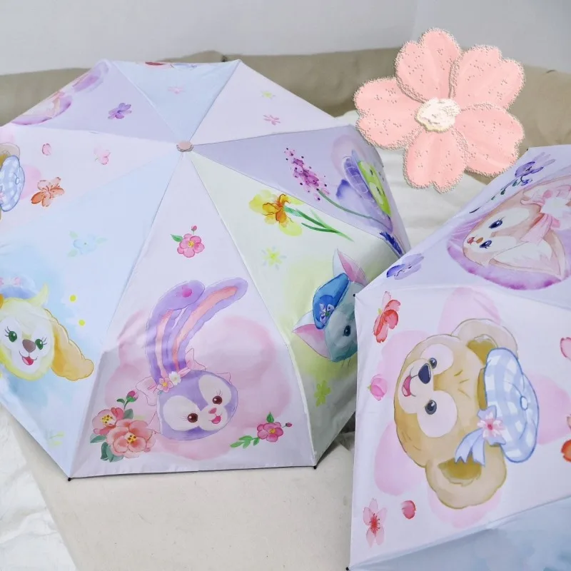 

Дисней СтеллаЛу ‌ Даффи Медведь персонаж мультфильма Kawaii полностью автоматический зонт солнцезащитный крем зонт складной зонт для девочек в форме сердца