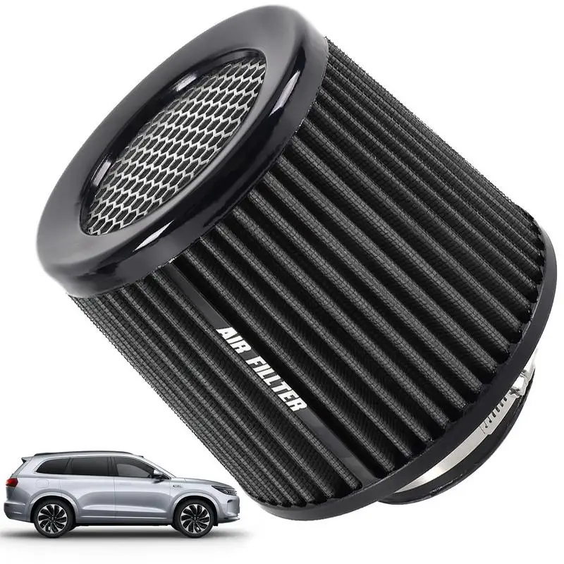 Car Cold Air Intake Filter Replacement Air Filter 76MM High Flow Air Filter High Performance Filter For More Engine Power &