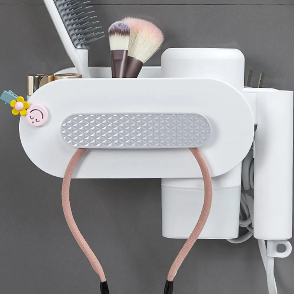 Wall-Mounted Hair Dryer Storage Rack Premium Material Simple Design Bedroom Bathroom Organizer Hair Curler Shelf Blow Dryer