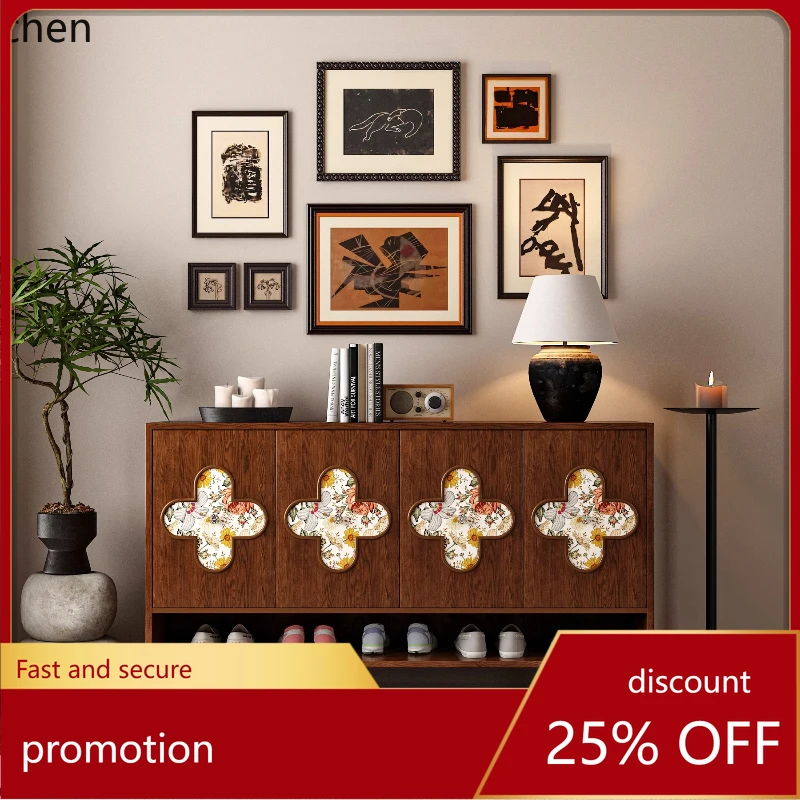 

ZML new home door entry solid wood multi-layer indoor wall high-end living room storage cabinet