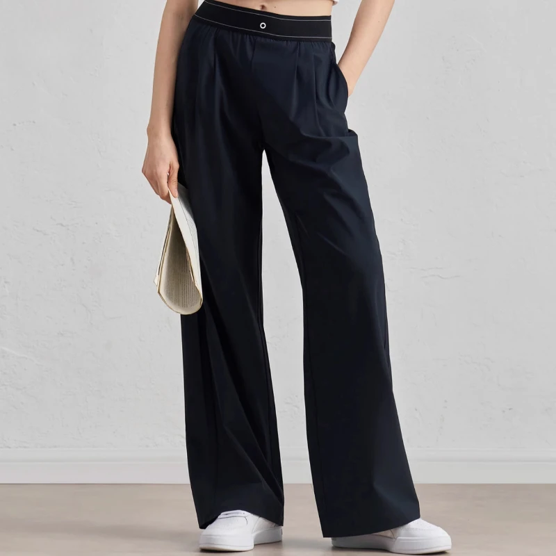 

Summer New Trousers Women Elastic Waist Quick Drying Sports Yoga Pants Loose Breathable Black Running Fitness Sweatpants Women