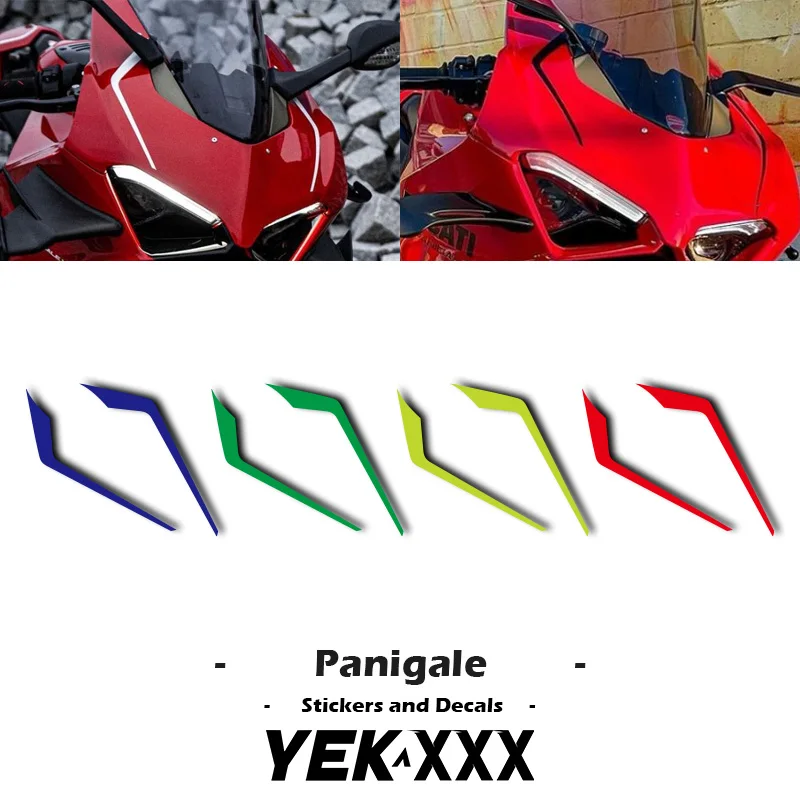 

For Ducati Panigale V4 V4R V4S V4SP V2 Fairing Shell Front Sticker Decal Lines Reflective Metal Color New