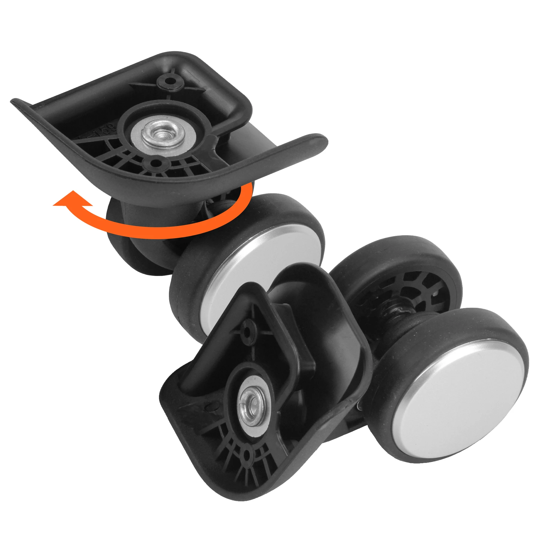 

1 пара двухрядных колес для багажа 360° ° Поворотные колеса для багажа, замена дорожного чемодана, ремонт колес, детали, аксессуары для багажа