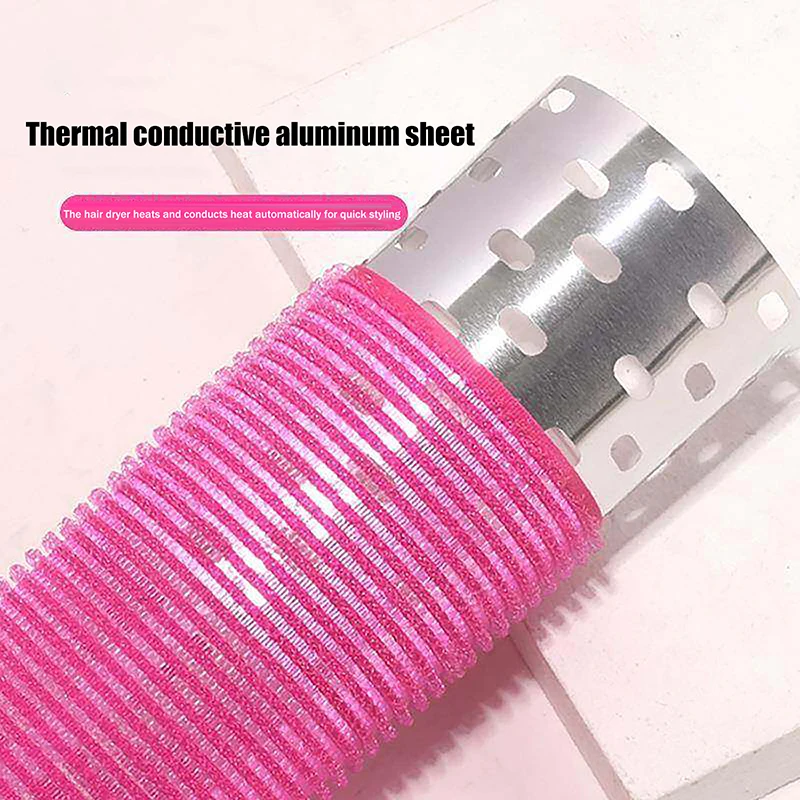 Pure Nylon Hook And Loop Hair Roller Aluminum Core Self-adhesive Self Grip Volume Curler 5*9cm