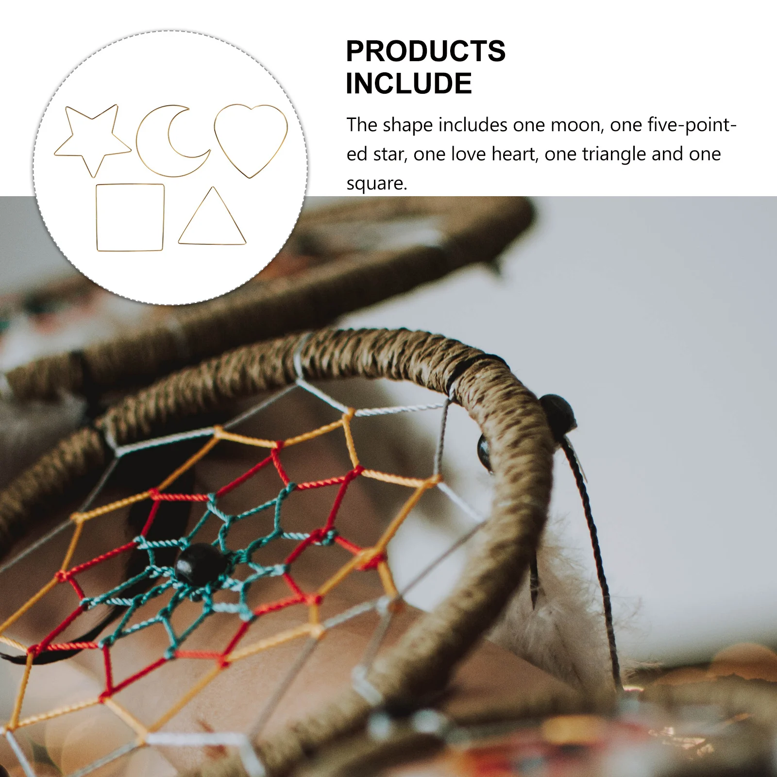 

5Pcs Dreamcatcher Ring Set Golden Decorative DIY Wreath Frames for Handmade Dream Catcher Pendants Garland Dreamcatcher Pendant