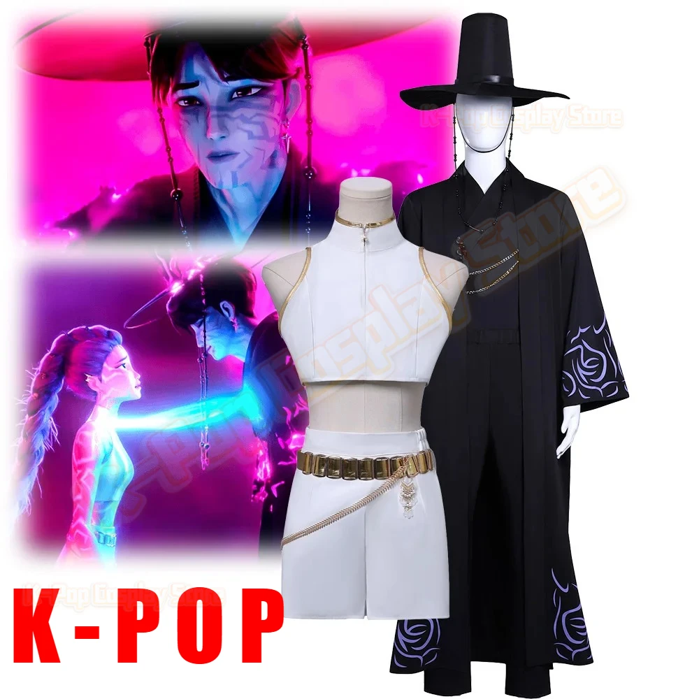 

K-POP Demon Hunter Saja Boy Jinu Rumi Cosplay Black Hat Coat Pant Uniform Set Costume Halloween Carnival Party Props for Man