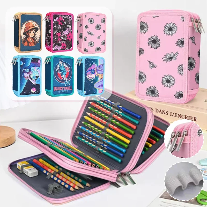 

Цветные сумки-карандаши, большой вместительный пенал из ткани Оксфорд, студенческий органайзер для хранения предметов искусства, сумка для офиса, школьные принадлежности