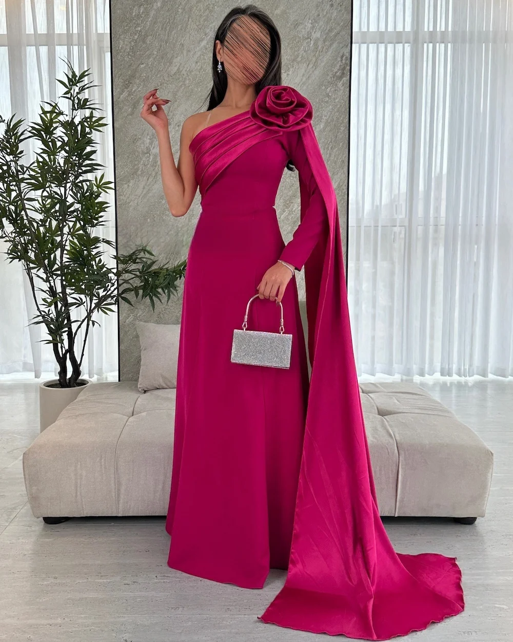 

Mina Sloping Shoulders Arabic Evening Dress Luxury Elegant Party Dresses WomanCustomized Backless Sleeveless Flowers Prom 2025