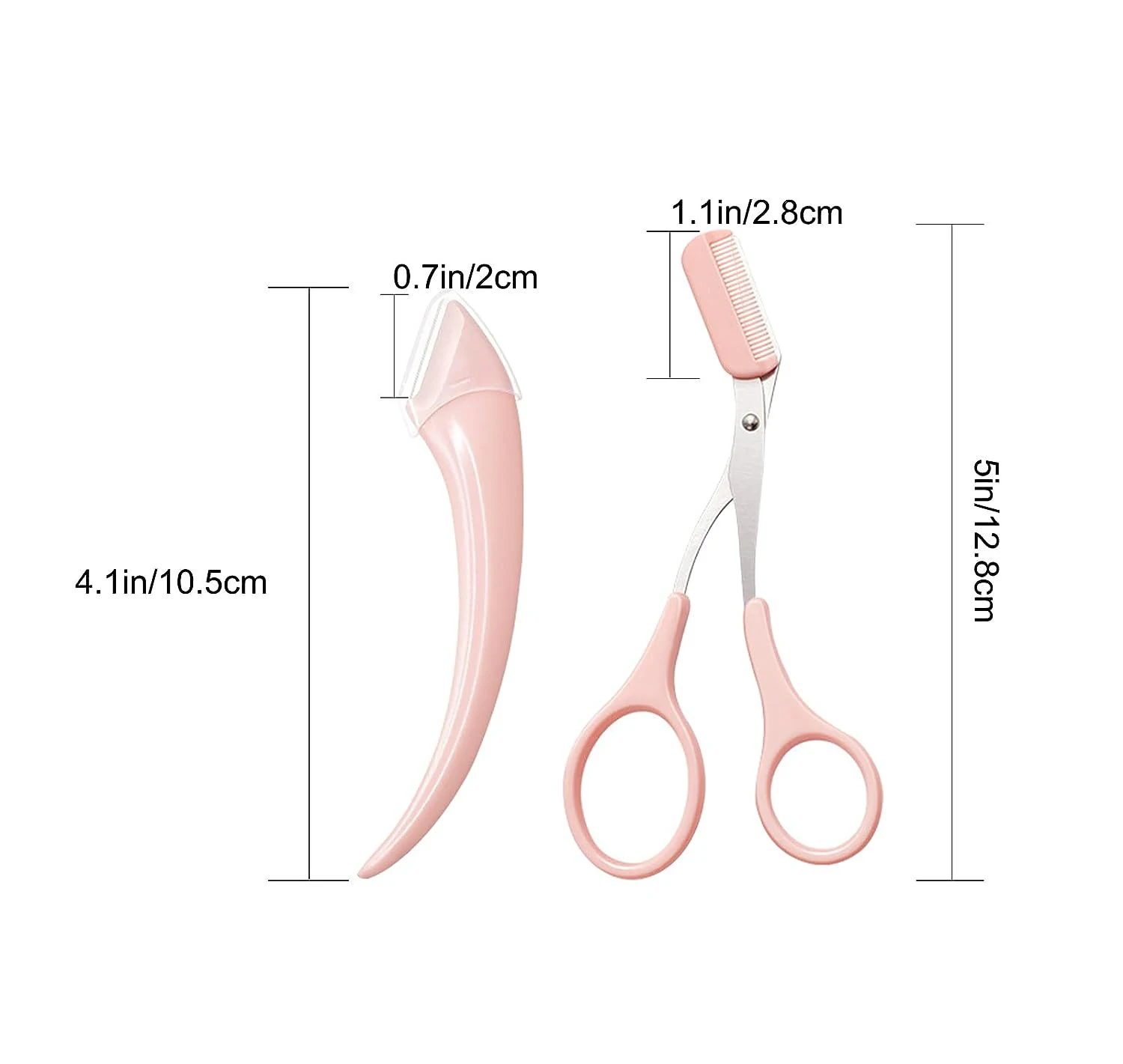 Coltello per tagliare le sopracciglia Rasoio per sopracciglia per le donne Forbici professionali per sopracciglia con pettine Raschietto per sopracciglia Accessori