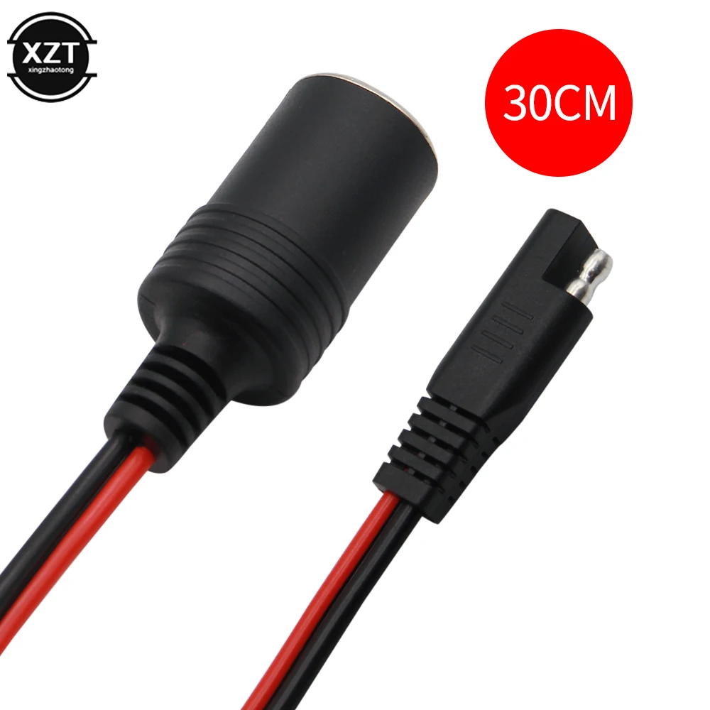 Soquete fêmea do isqueiro para sae com sae 2 pinos liberação rápida desconexão conector plug 14awg cabo de extensão 30cm