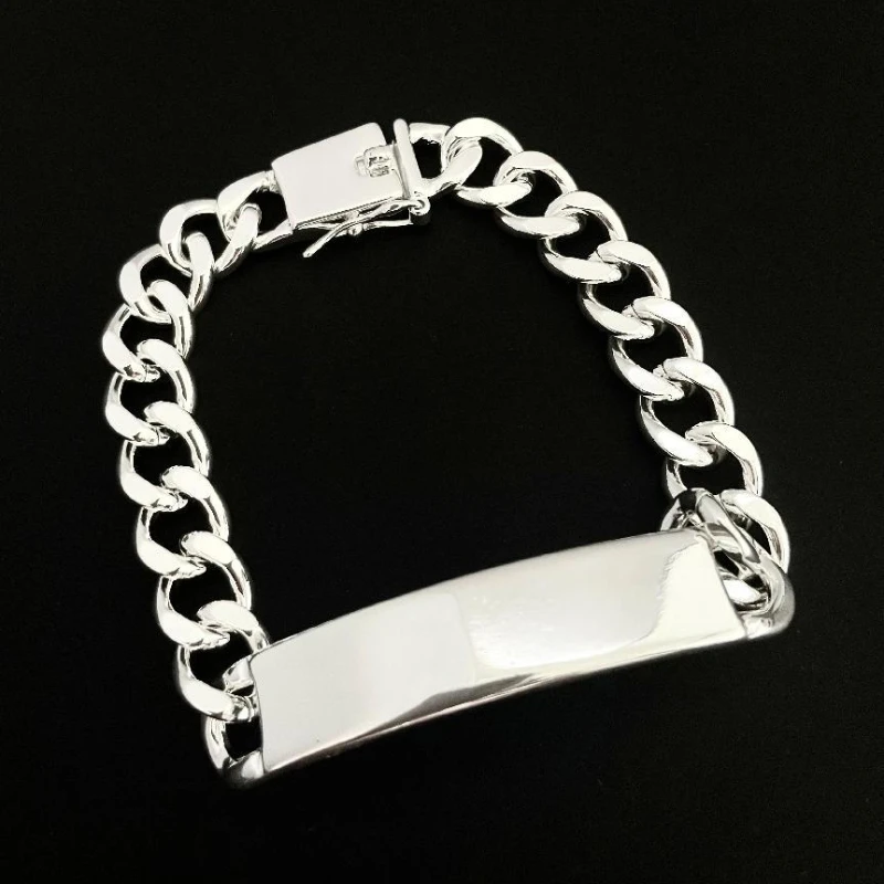 

Internet Celebrity Styles Classic Cuban Chain 925 Sterling Silver Bracelet Bling Miami Cuban Chain Wrist Hand Jewelry Gift Party