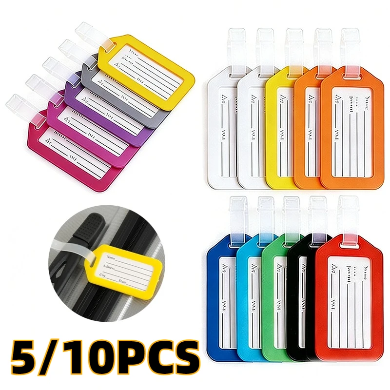 

5/10 шт. бирки для багажа, аксессуары для путешествий, для женщин и мужчин, портативные этикетки для чемоданов с адресом и именем