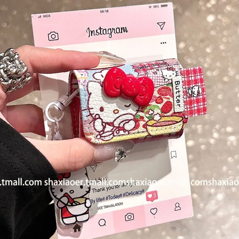 مرحبا كيتي بو حقيبة سماعة الاذن ل Airpods 4 3 2 1 Pro2 لطيف الكرتون سماعات لاسلكية الغطاء الواقي المعلقات ل Airpods Pro