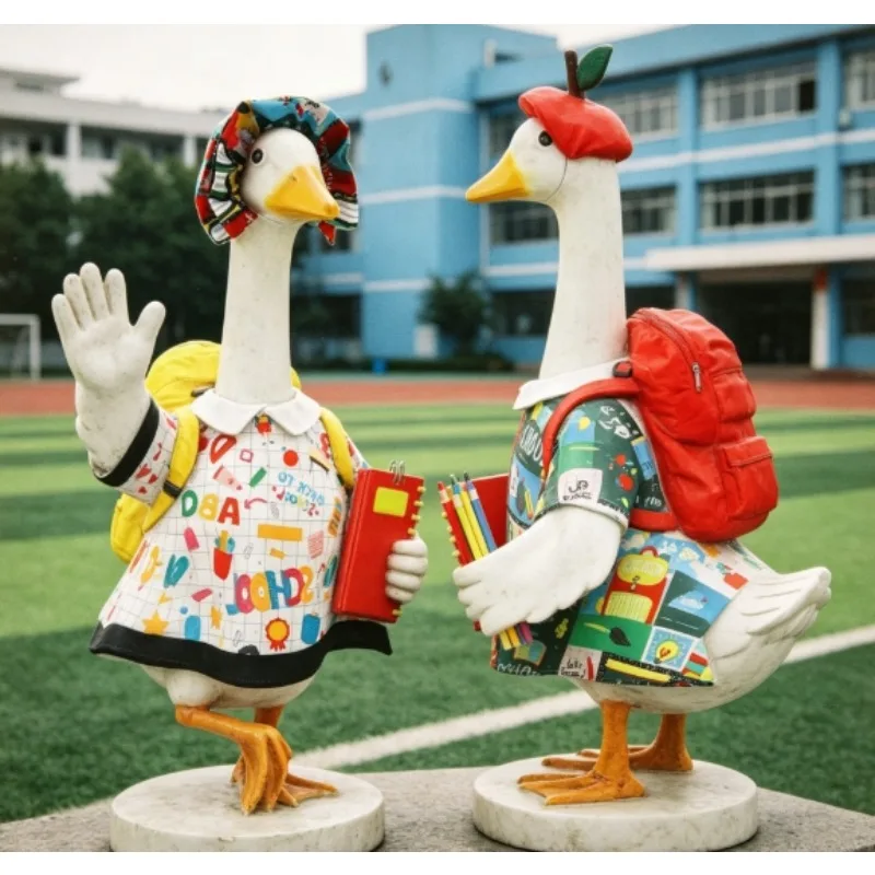 

23 Inch Lawn Goose Backpack Costume with Adjustable Strap for Cement Plastic Goose Back to School Outdoor Decoration